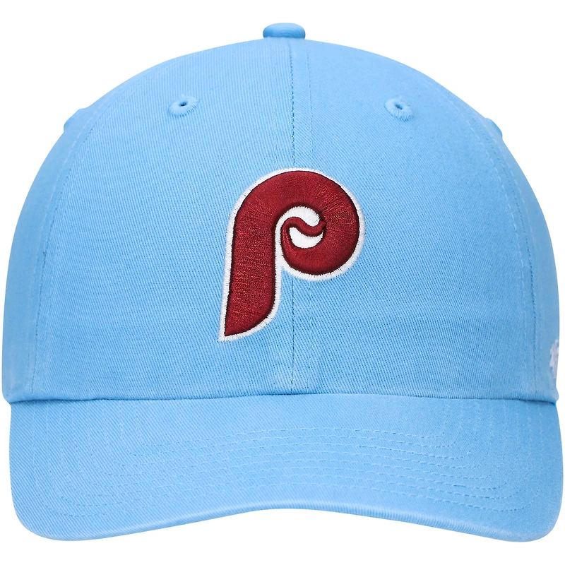 Casquette ajustable Clean Up de la collection Cooperstown avec logo des Phillies de Philadelphie '47 bleu clair pour homme