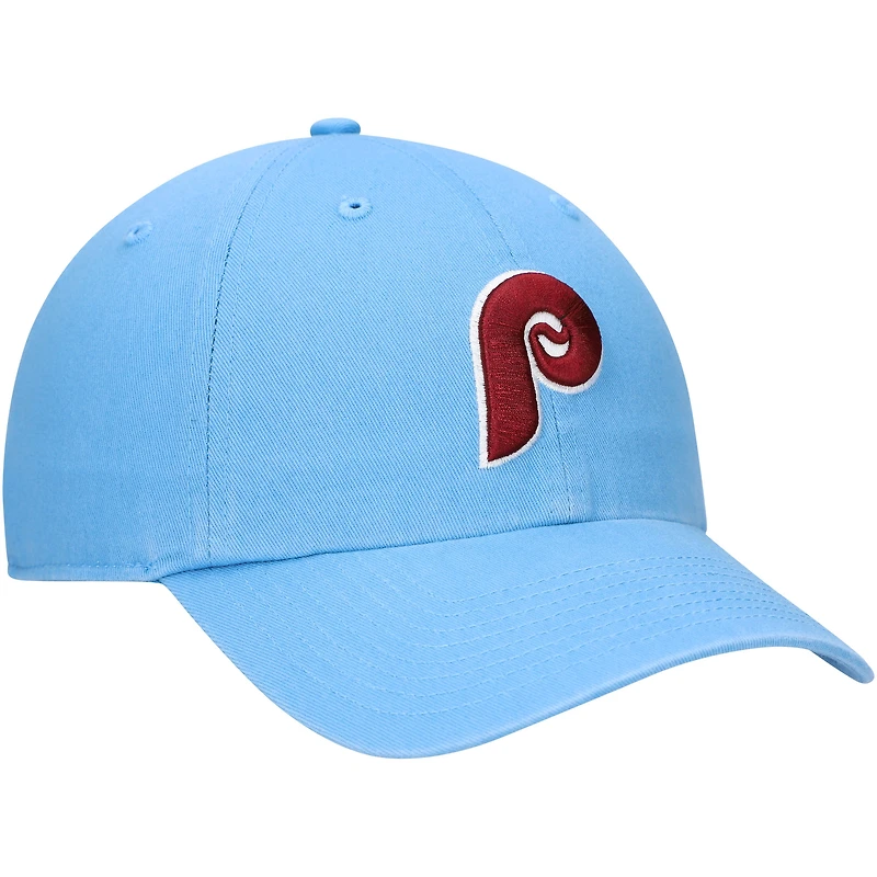 Casquette ajustable Clean Up de la collection Cooperstown avec logo des Phillies de Philadelphie '47 bleu clair pour homme