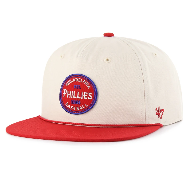 Casquette snapback Payson Captain des Phillies de Philadelphie pour homme, modèle naturel '47