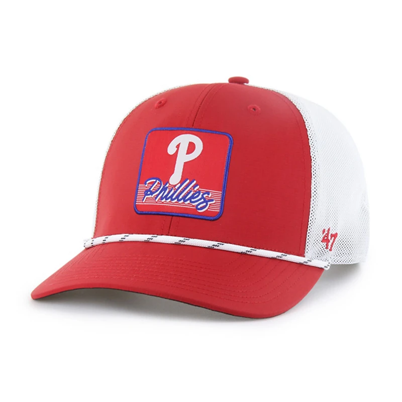 Men's '47 Red/White Philadelphia Phillies Scratch Adjustable Trucker Hat