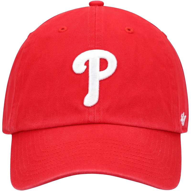 Casquette ajustable rouge Philadelphia Phillies « Clean Up » pour homme, modèle 47