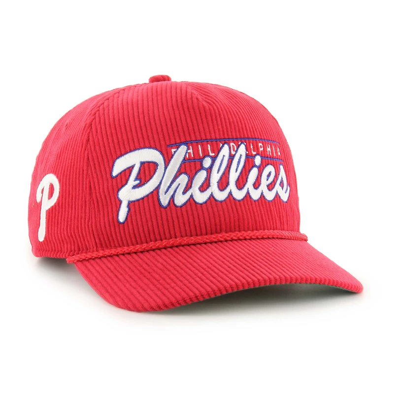 Casquette ajustable en velours côtelé rouge Philadelphia Phillies '47 pour homme