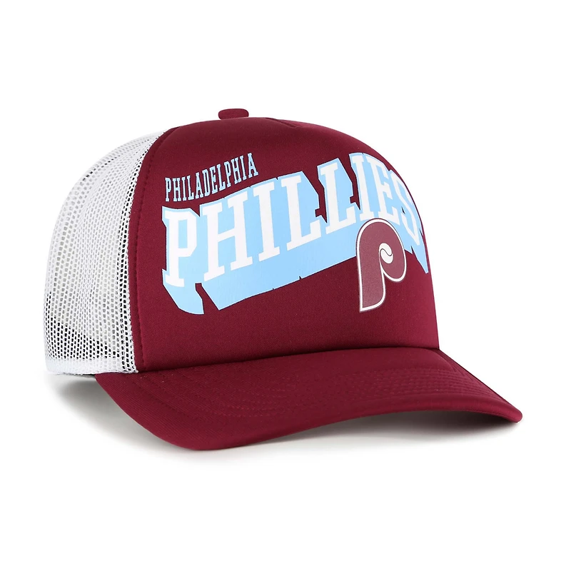Casquette snapback Meander en mousse rouge des Philadelphia Phillies pour homme, modèle 1947
