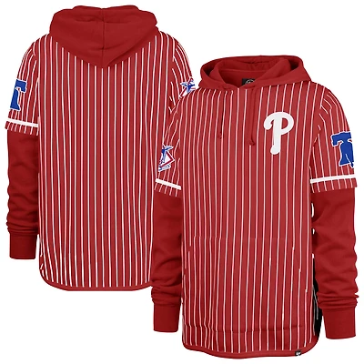 Sweat à capuche rayures doubles rouge Philadelphia Phillies '47 pour homme