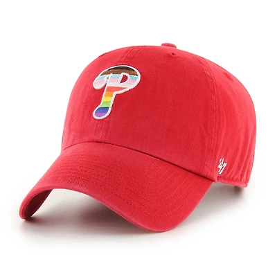 Men's '47  Red Philadelphia Phillies Team Pride Clean Up Adjustable Hat