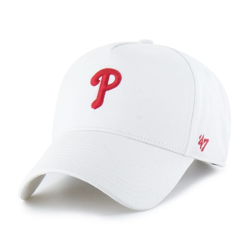 Men's '47 White Philadelphia Phillies Foundational Pinch Offside Adjustable Hat