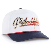 Casquette ajustable patriotique blanche « 47 » pour homme, motif attelage inversé des Phillies de Philadelphie