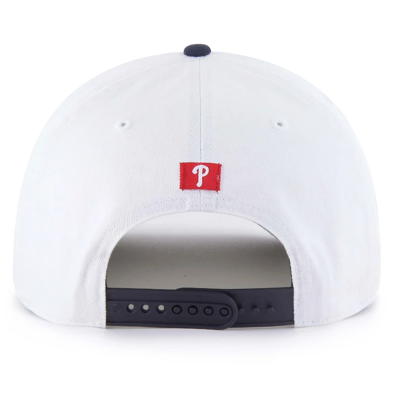Casquette ajustable patriotique blanche « 47 » pour homme, motif attelage inversé des Phillies de Philadelphie