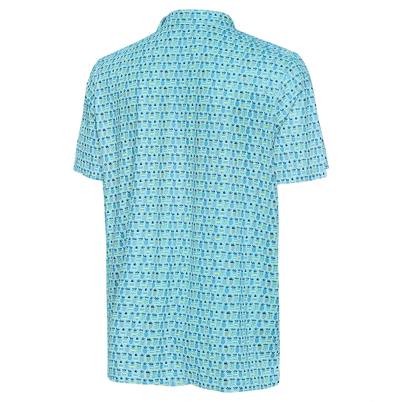Men's Antigua Blue Philadelphia Phillies Palm Tree Spring Training Crowns Polo