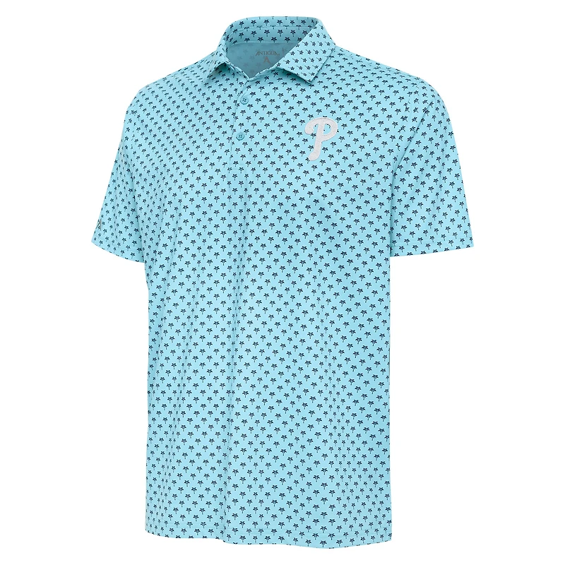 Men's Antigua  Powder Blue Philadelphia Phillies Kona Polo