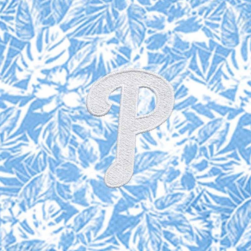 Chemise boutonnée Antigua bleu poudre pour homme, tenue de villégiature des Philadelphia Phillies