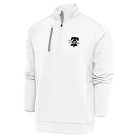Men's Antigua White Philadelphia Phillies Metallic Generation Quarter-Zip Pullover Top