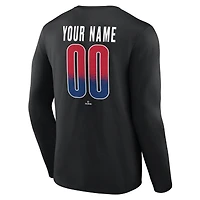 T-shirt à manches longues noir pour homme Philadelphia Phillies Home Field Pop personnalisé avec nom et numéro