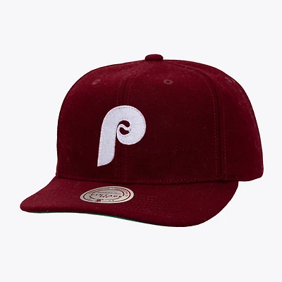 Men's  Burgundy Philadelphia Phillies Vintage Fit Melton Wool Adjustable Hat