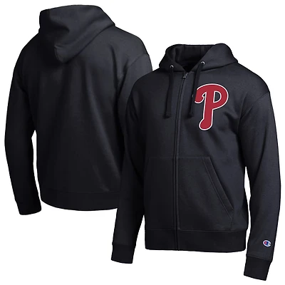 Sweat à capuche zippé Champion noir Philadelphia Phillies All-Star pour homme