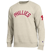 Men's Champion  Oatmeal Philadelphia Phillies All-Star Soft Felt Raglan Sweatshirt