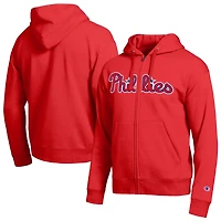 Men's Champion Philadelphia Phillies Red All-Star Wordmark Full-Zip Hoodie