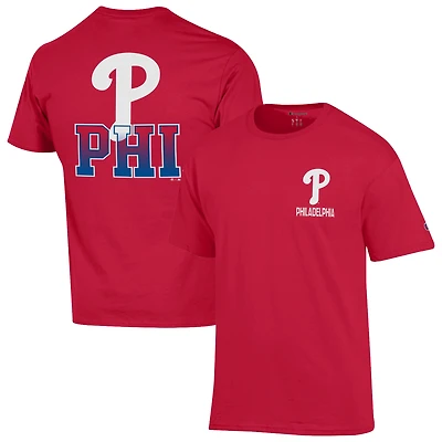 T-shirt rouge Champion des Phillies de Philadelphie pour homme