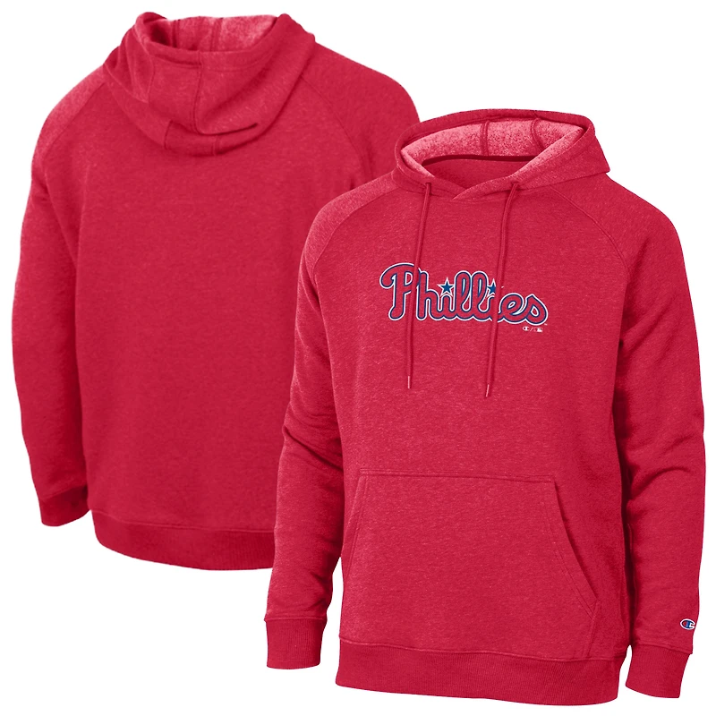 Men's Champion Red Philadelphia Phillies Triumph Tri-Blend Raglan Hoodie