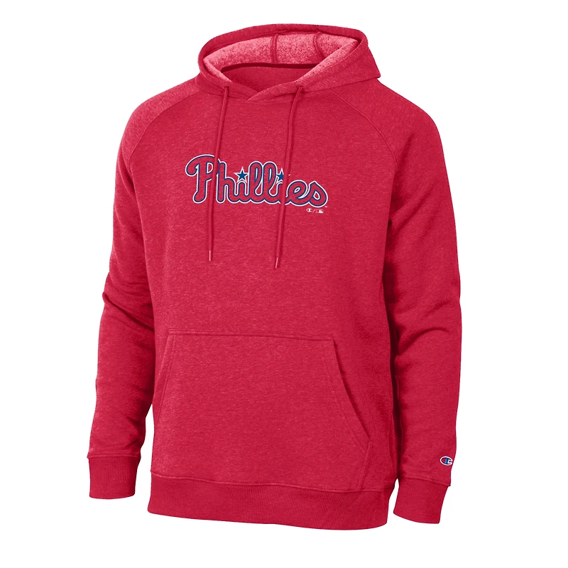 Sweat à capuche raglan Champion rouge Philadelphia Phillies Triumph Tri-Blend pour homme