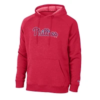 Sweat à capuche raglan Champion rouge Philadelphia Phillies Triumph Tri-Blend pour homme