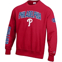 Men's Champion  Scarlet Philadelphia Phillies Reverse Weave Chenille Sweatshirt