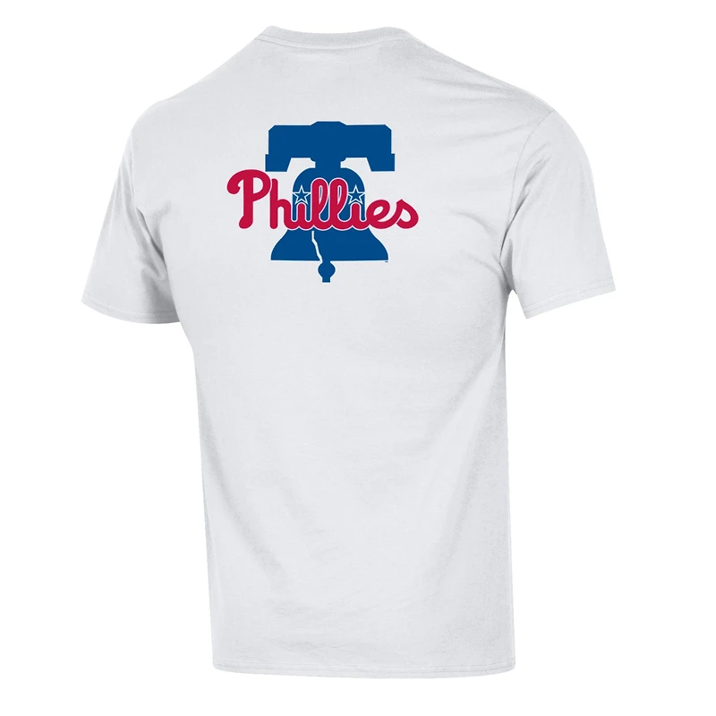 T-shirt blanc Champion pour homme, maillot 3 coups des Phillies de Philadelphie