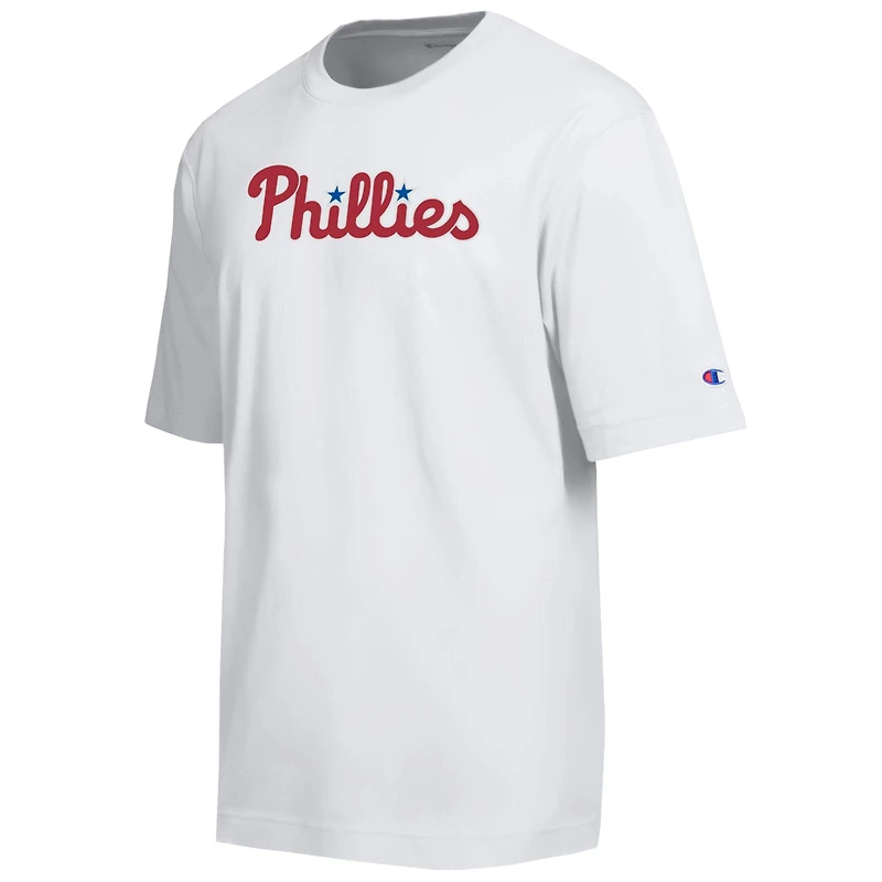 T-shirt Champion blanc Philadelphia Phillies All Star avec logo en chenille arquée