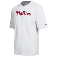 T-shirt Champion blanc Philadelphia Phillies All Star avec logo en chenille arquée