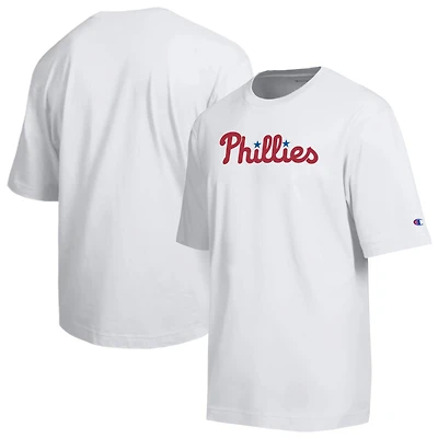 Men's Champion White Philadelphia Phillies All Star Arched Chenille Wordmark T-Shirt