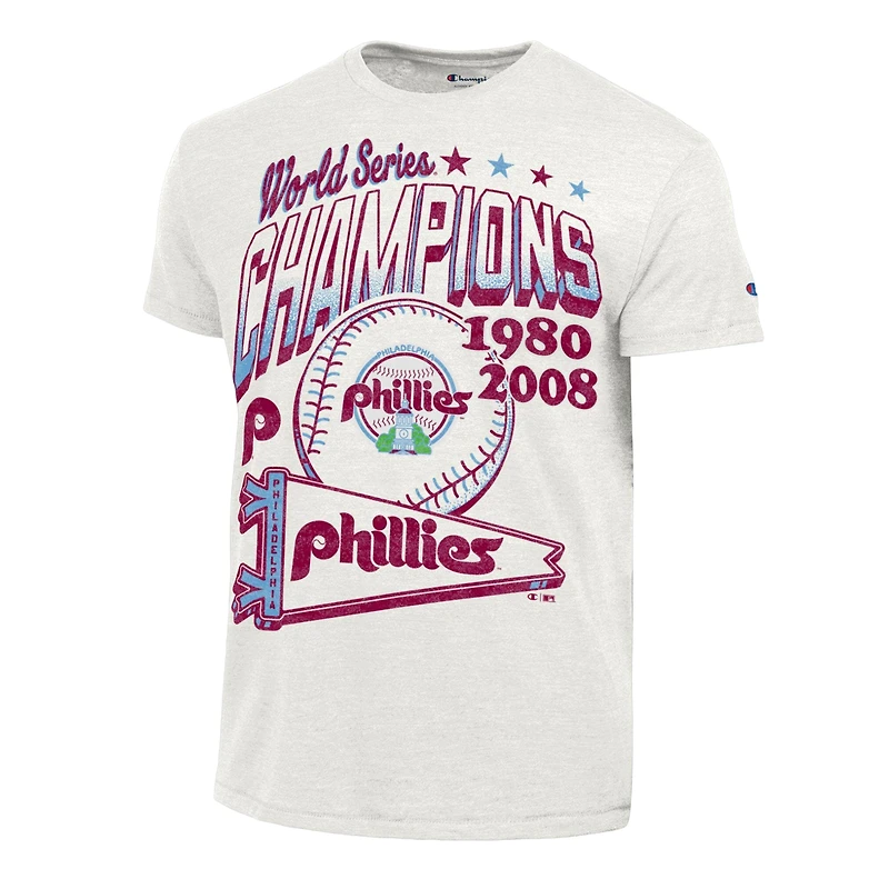 Men's Champion White Philadelphia Phillies Winning Tradition Cooperstown Tri-Blend T-Shirt
