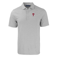 Men's Cutter & Buck Gray/White Philadelphia Phillies Big Tall Forge Eco Double Stripe Stretch Recycled Polo