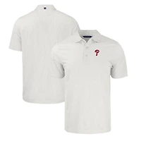Polo extensible recyclé à imprimé Pike Eco Symmetry gris/blanc pour homme des Philadelphia Phillies Cutter & Buck