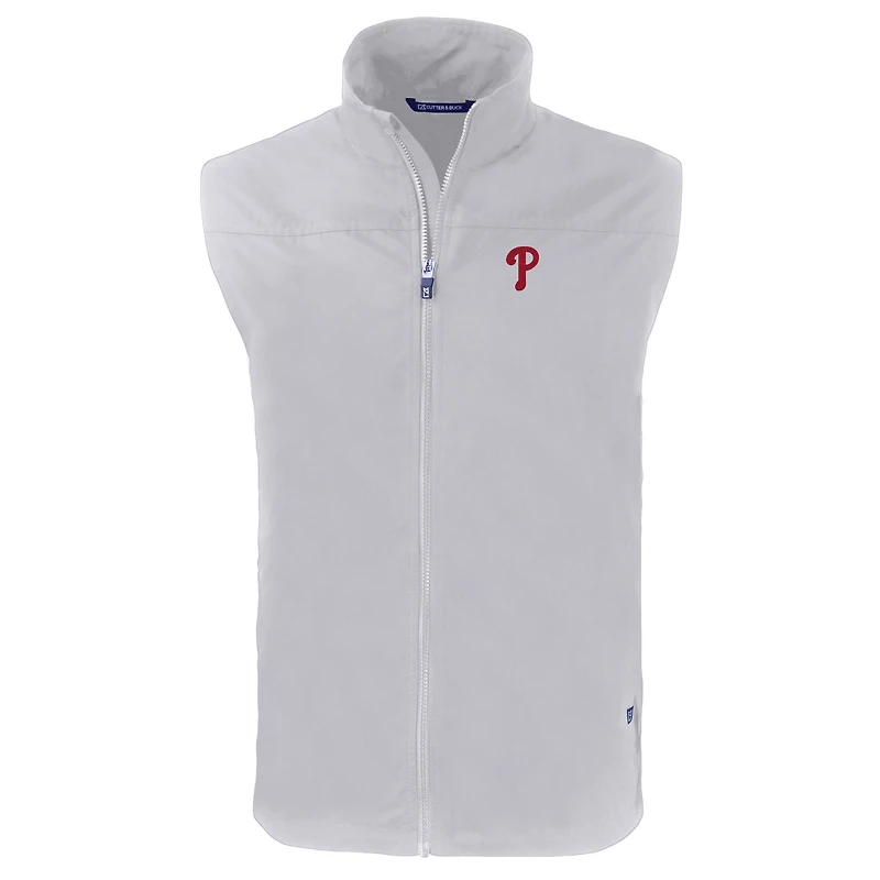 Gilet zippé écologique pour homme, gris, Cutter & Buck, Philadelphia Phillies, taille grande et