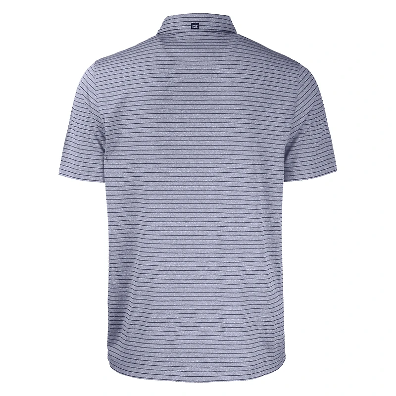 Men's Cutter & Buck Heather Navy Philadelphia Phillies Big Tall Forge Eco Heathered Stripe Stretch Recycled Polo