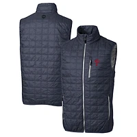 Gilet matelassé Rainier entièrement zippé pour homme, bleu marine chiné, des Philadelphia Phillies, de taille grande et