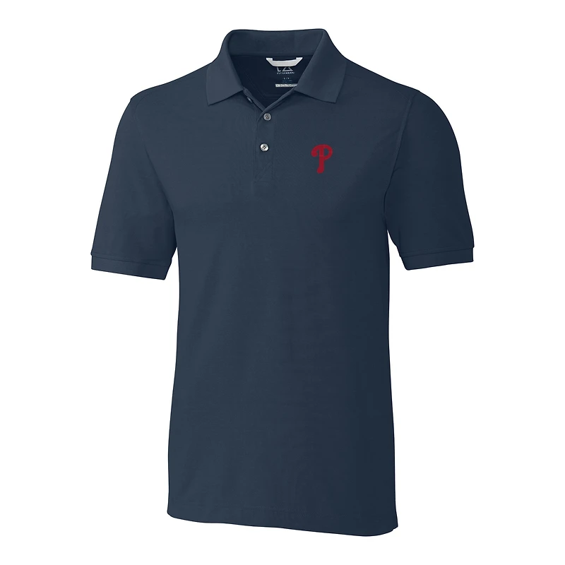 Men's Cutter & Buck  Navy Philadelphia Phillies Big Tall Advantage Tri-Blend Pique Polo