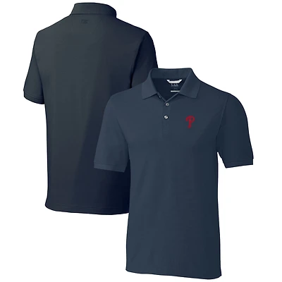 Men's Cutter & Buck  Navy Philadelphia Phillies Big Tall Advantage Tri-Blend Pique Polo
