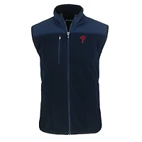 Gilet zippé en polaire Sherpa écologique Cascade pour homme, bleu marine, Cutter & Buck, Philadelphia Phillies, grande taille