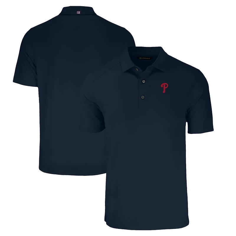 Men's Cutter & Buck Navy Philadelphia Phillies Big Tall Forge Eco Stretch Recycled Polo