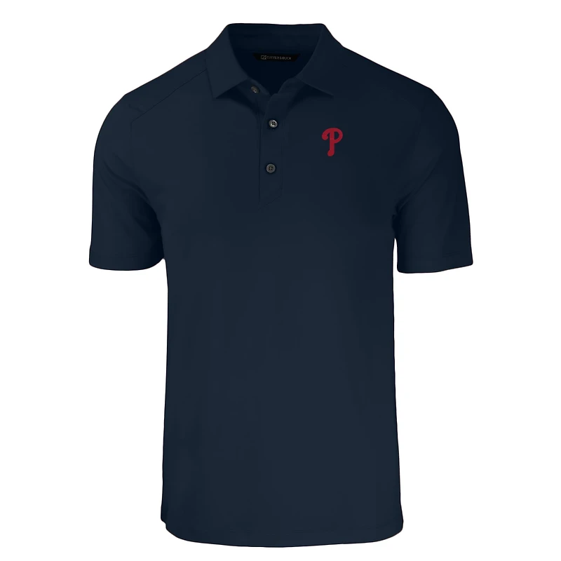 Men's Cutter & Buck Navy Philadelphia Phillies Big Tall Forge Eco Stretch Recycled Polo