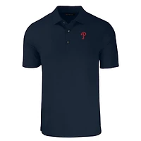 Men's Cutter & Buck Navy Philadelphia Phillies Big Tall Forge Eco Stretch Recycled Polo