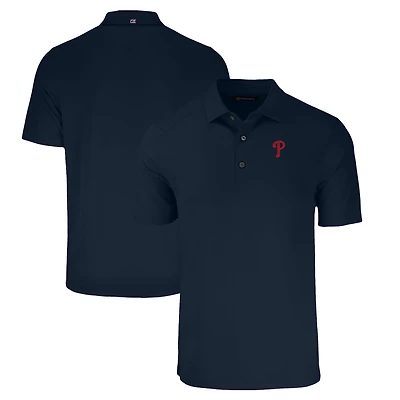 Men's Cutter & Buck Navy Philadelphia Phillies Big Tall Forge Eco Stretch Recycled Polo