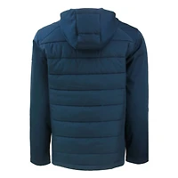 Sweat à capuche zippé hybride en softshell recyclé pour homme, bleu marine, des Philadelphia Phillies, Cutter & Buck