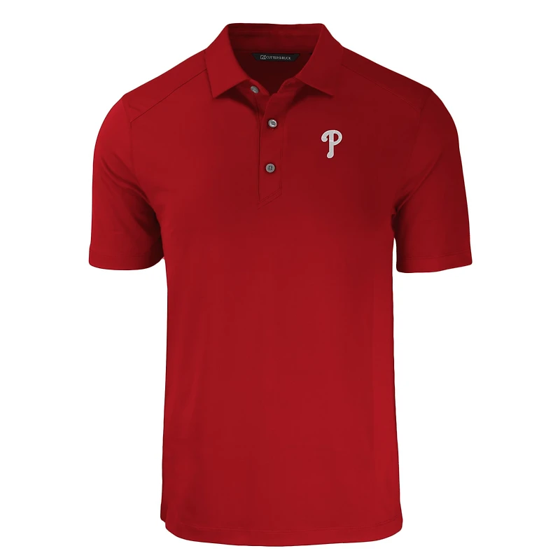 Polo recyclé Forge Eco Stretch rouge Cutter & Buck pour homme des Philadelphia Phillies