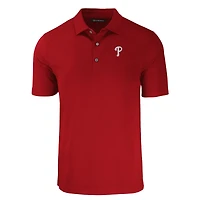 Polo recyclé Forge Eco Stretch rouge Cutter & Buck pour homme des Philadelphia Phillies