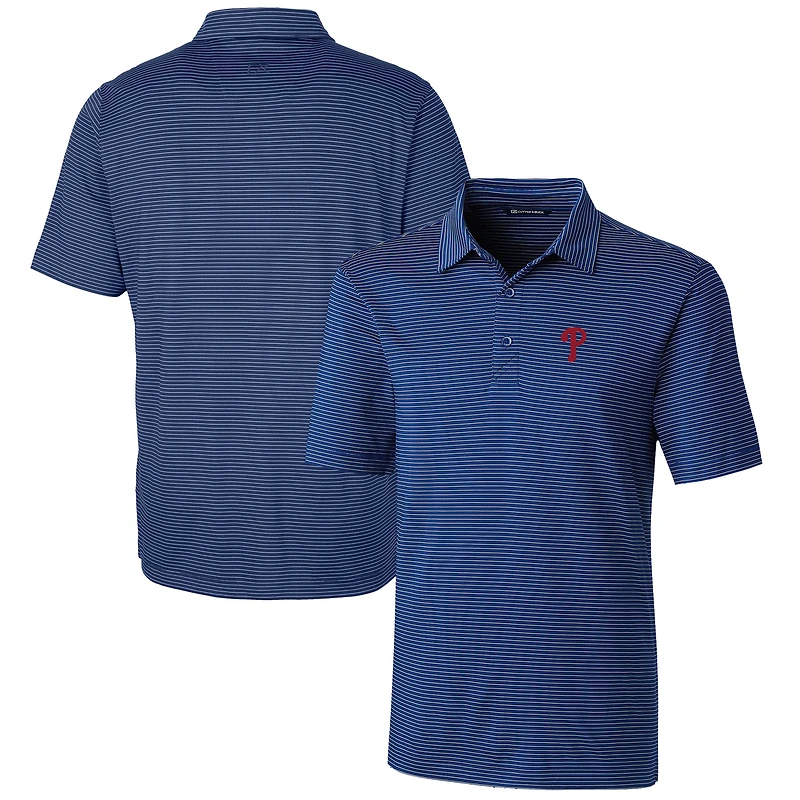 Men's Cutter & Buck Royal Philadelphia Phillies Forge Pencil Stripe Stretch Polo