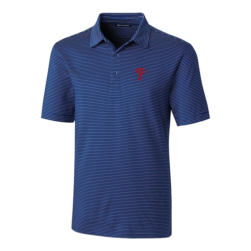 Polo extensible à rayures crayon Forge pour homme Cutter & Buck Royal des Philadelphia Phillies