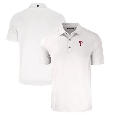 Polo recyclé Forge Eco Stretch blanc pour homme Cutter & Buck des Philadelphia Phillies, grandes tailles