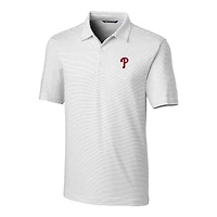 Polo extensible à rayures crayon Forge pour homme, blanc, Cutter & Buck, des Philadelphia Phillies